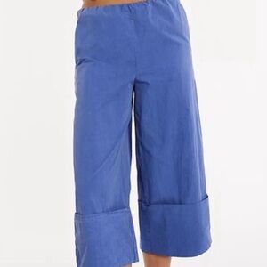 Free People Amparo Blue Wide Leg Crop Pants New With Tag
